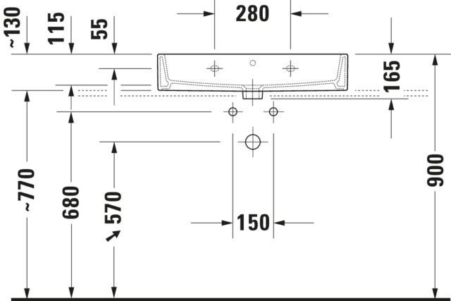 DU Waschtisch Vero Air 700mm m.ÜL,m.HLB,m.1HL,geschl.,weiß