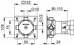 KEUCO UP Funktionseinheit IXMO 59548, für 3-Wege Umstellventil DN15
