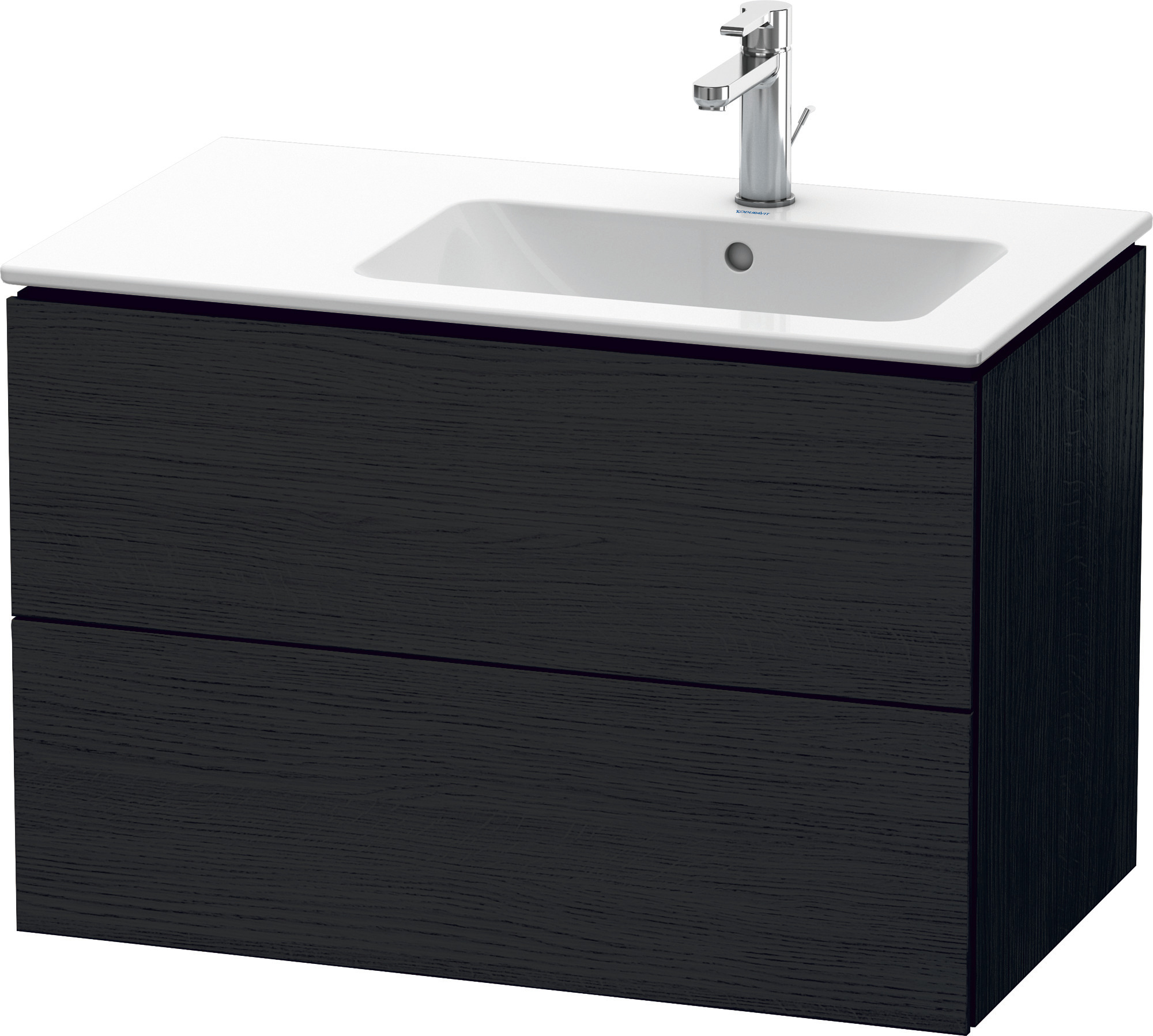 Duravit WTU L-Cube 550x820x481mm,wandhängend 2 SchKa, Becken re, Eiche Schwarz