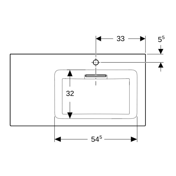 Geberit ONE MWT 90x48cm, CleanDrain, Ablg.li m. Hl., o. Ül., weiß, KeraTect/weiß glzd