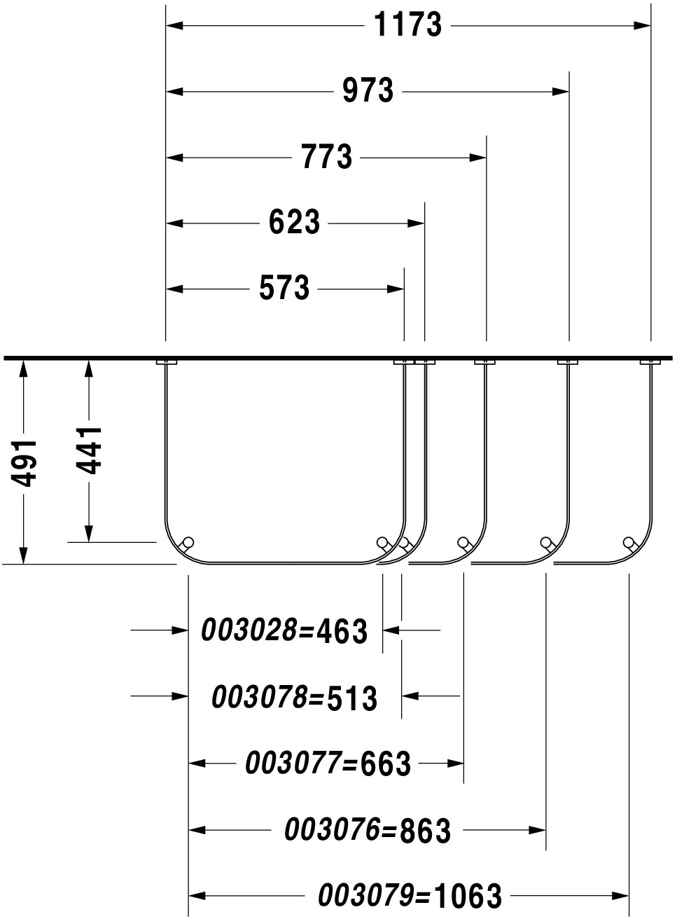 DU Metallkonsole Happy D.2 für 231810, höhenverstellbar, Chrom