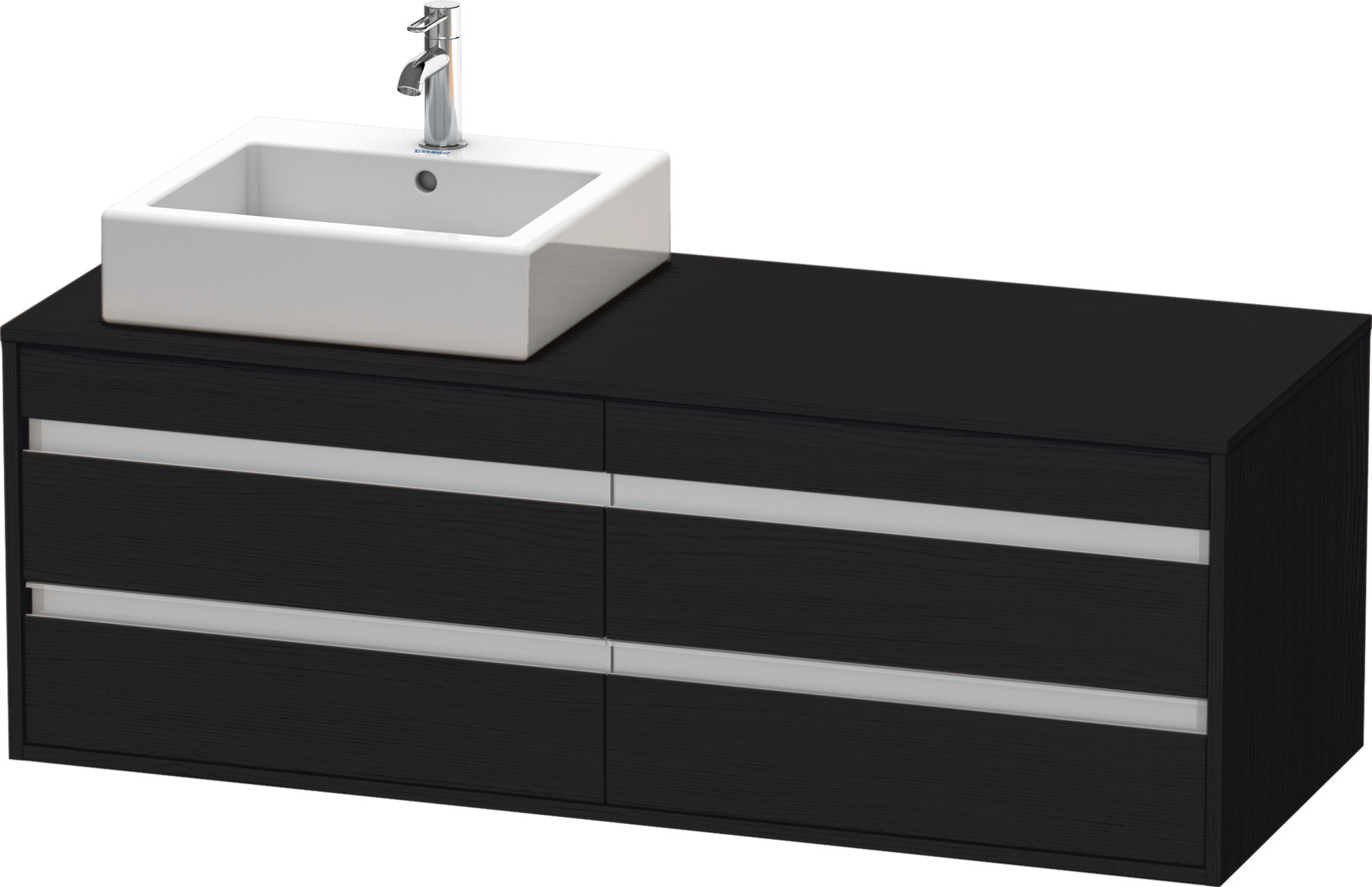 Duravit WTU wandhängend Ketho 550x1400x496mm 4 SchKa, für ASB li., Eiche Schwarz