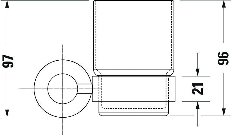 DU D-Code Glashalter Glas rechts, Chrom