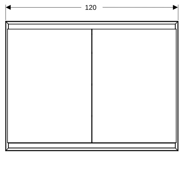 Geberit ONE Spiegelschrank mit ComfortLight 2 Türen, UP-Mont., 120x90x15cm, weiß
