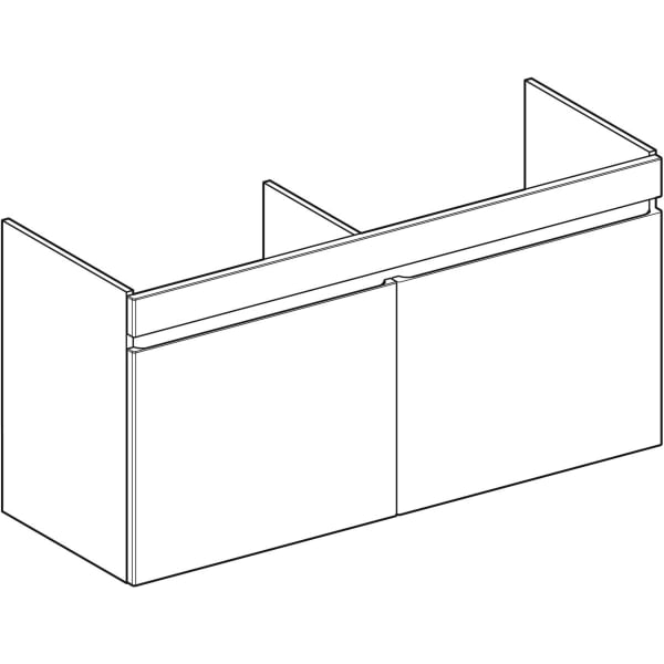 Geberit Renova Plan US f. DWT m. 2 Schubladen 2 Innenschubl., 122,6x60,6x44,6cm, weiß