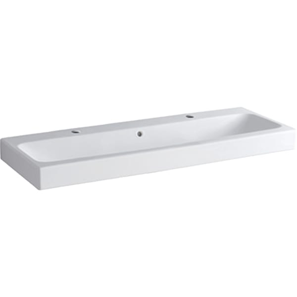 Geberit iCon Waschtisch, 120x48,5cm zwei Hl., m. Ül., weiß, KeraTect Geberit iCon Waschtisch, 120x48,5cm zwei Hl., m. Ül., weiß, KeraTect
