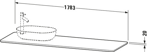 Duravit Quarzsteinkonsole Luv 20x1783x595mm 1 Ausschn.l.,Quarzstein Weiß Struktur
