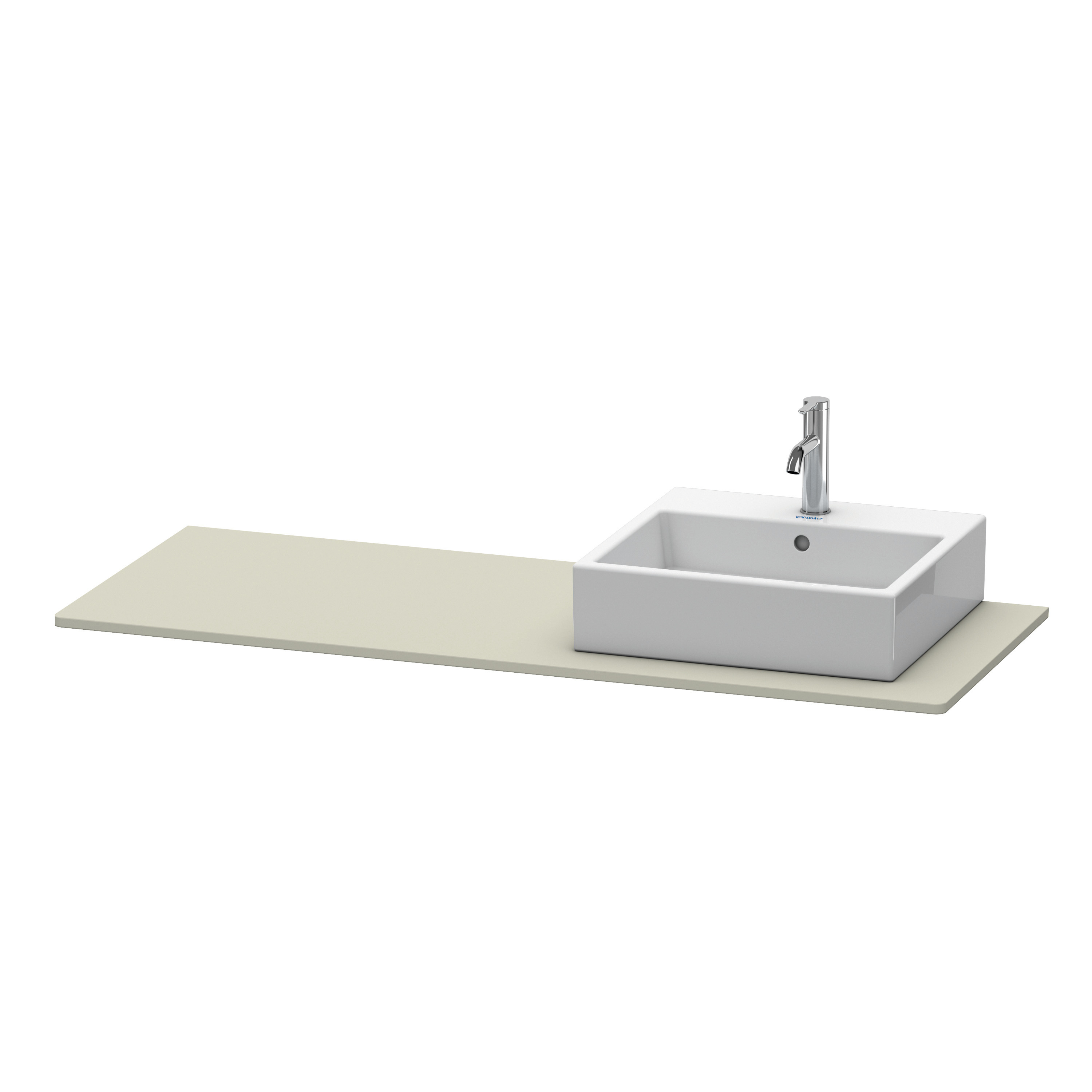 Duravit Konsole XSquare 16x1400x550mm mit 1 Ausschn., Taupe Seidenmatt