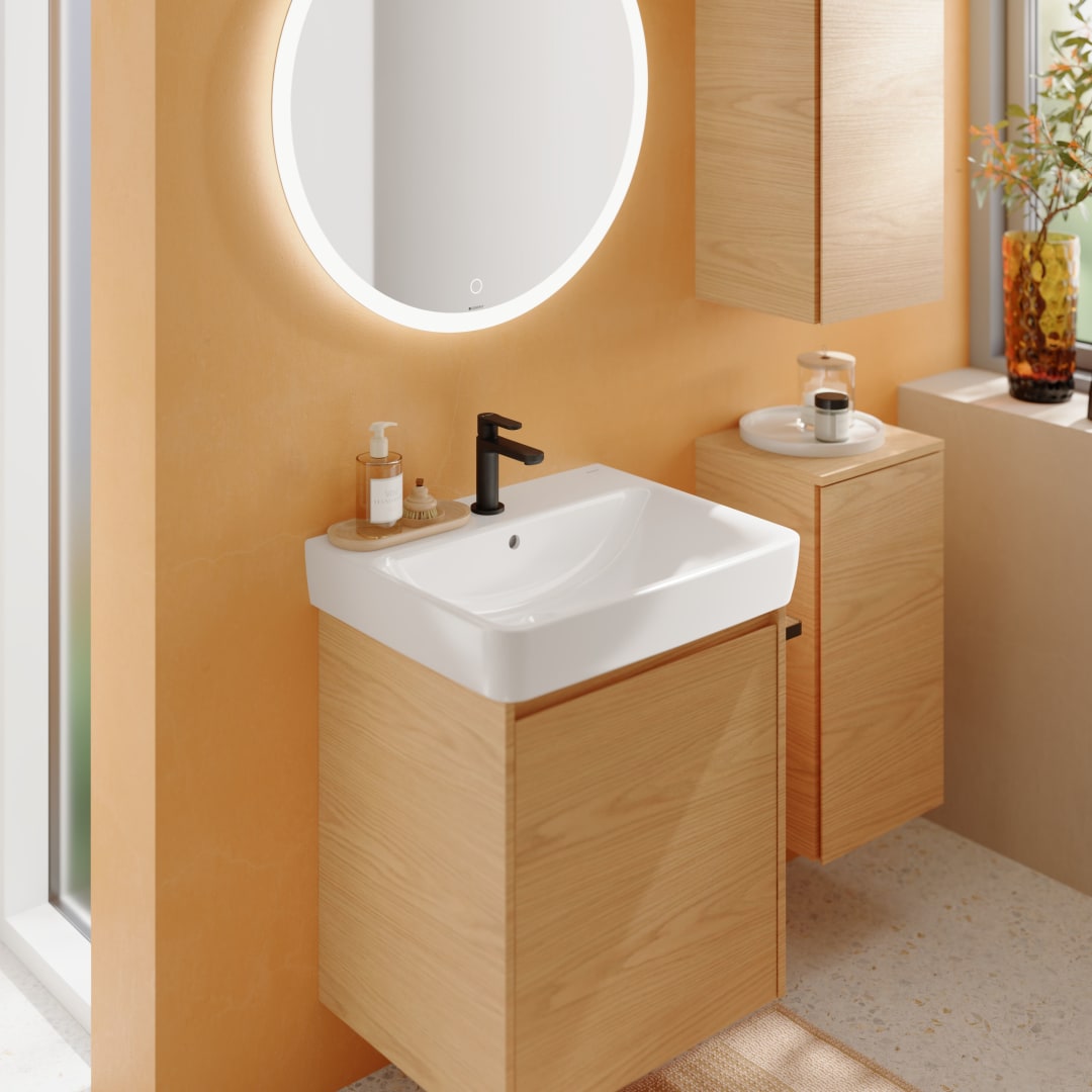 Geberit Renova Plan US für WT, mit 1 Tür 54,6x60,6x44,6cm, Eiche natur
