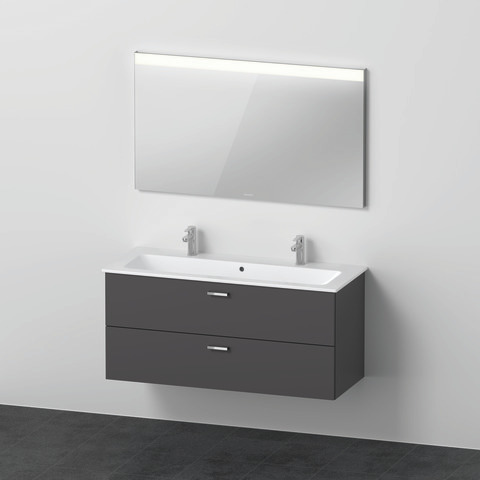 DU XBase Möbel-Set 1230x490mm,WT m. HL 2 WTU m. Schubk.2, Spiegel, Graphit Matt