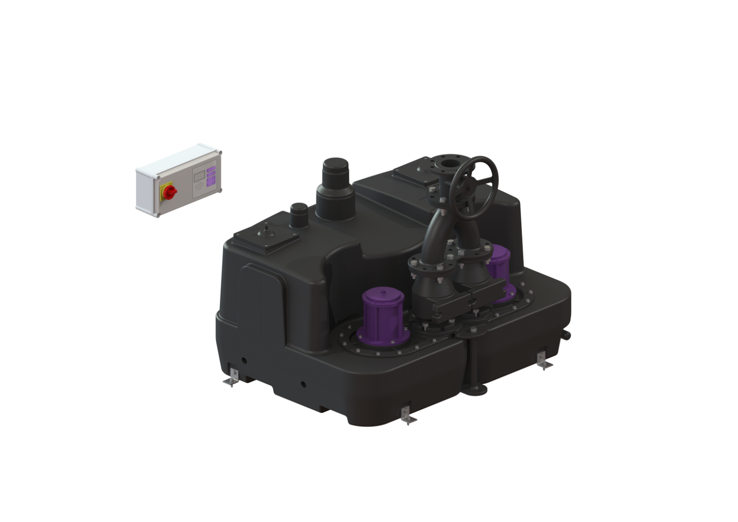KESSEL-Hebeanlage Aqualift F XL 450 l Duo, SPF 3000-S3, Gussschieber