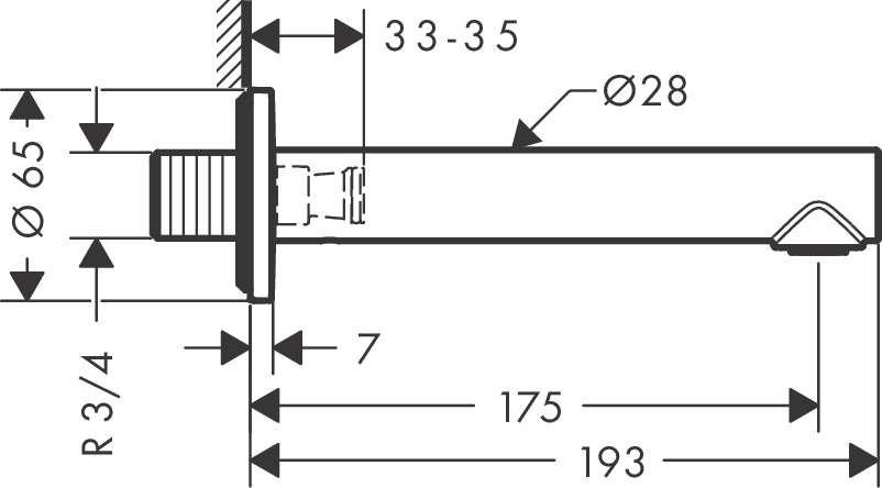 Hansgrohe Wanneneinlauf Axor Uno chrom