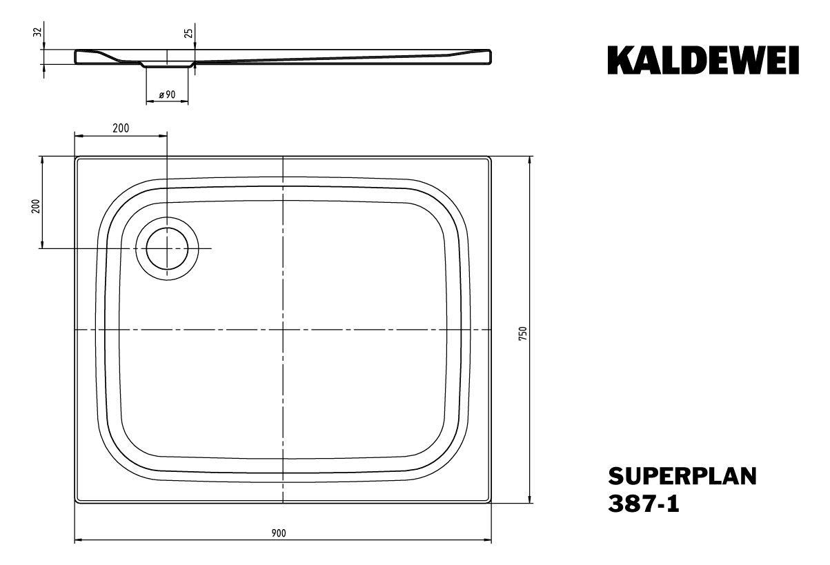 KA DW SUPERPLAN CLASSIC Mod.387-1,750x 900x32mm,alpinweiß,Invisible Grip