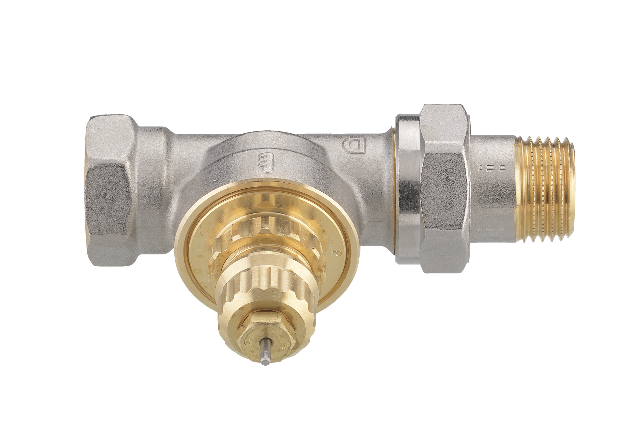 Danfoss Ventilgehäuse RA-G 15 R 1/2, Durchgang, matt vernickelt