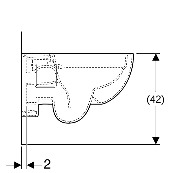 Geberit Renova Wand-WC Tiefspüler teilgeschlossene Form, Rimfree, weiß