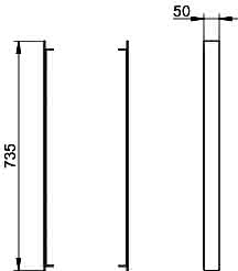 KEUCO Seitenelemente r. und l., 14394, f. Halbeinbau, 50x735x3mm, verspiegelt