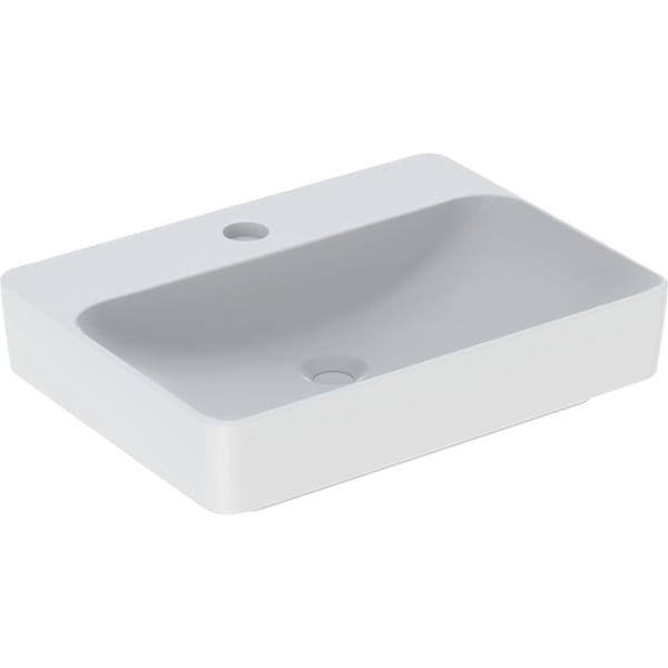 Geberit VariForm Aufsatz-WT, rechteckig mit HLB, 60x45cm, o. Ül., weiß, KeraTect