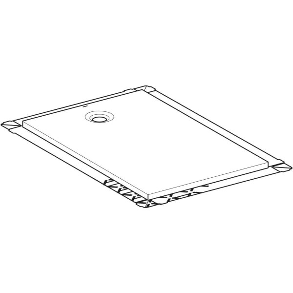 Geberit Olona Duschwanne 140 x 80 cm rechteckig, mit Dichtvlies, weiß matt