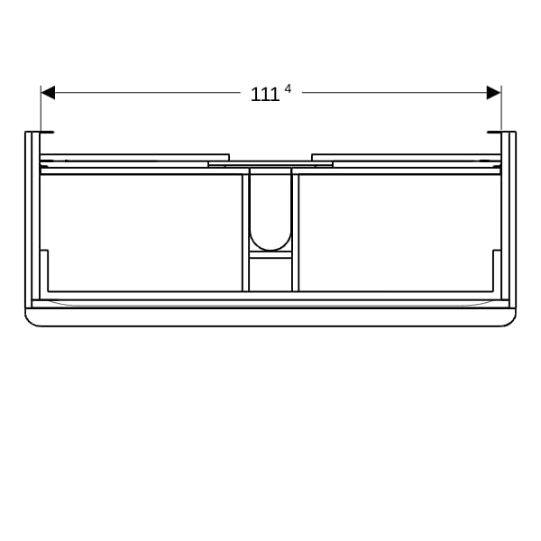Geberit Smyle US für WT, eckig, m. 2 Schubl. 118,4x61,7x47cm, sand-grau