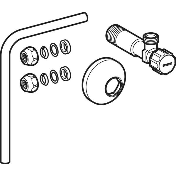 Geberit Wasseranschlussset seitlich 3/8" hochglanz-verchromt