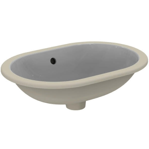 IS Unterbauwaschtisch Connect, oval, o.Hl., m.Ül., 550x380x175mm, Weiß