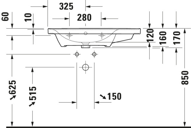 DU WT/MWT D-Neo, 800mm, weiß m.ÜL, HLB, o.HL, Becken links