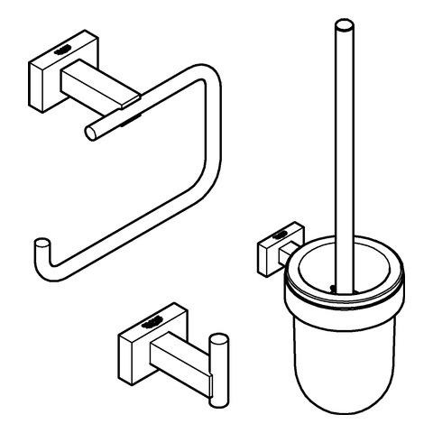 GROHE WC-Accessoire Set 3-in-1 Essentials Cube 40757_1 chrom