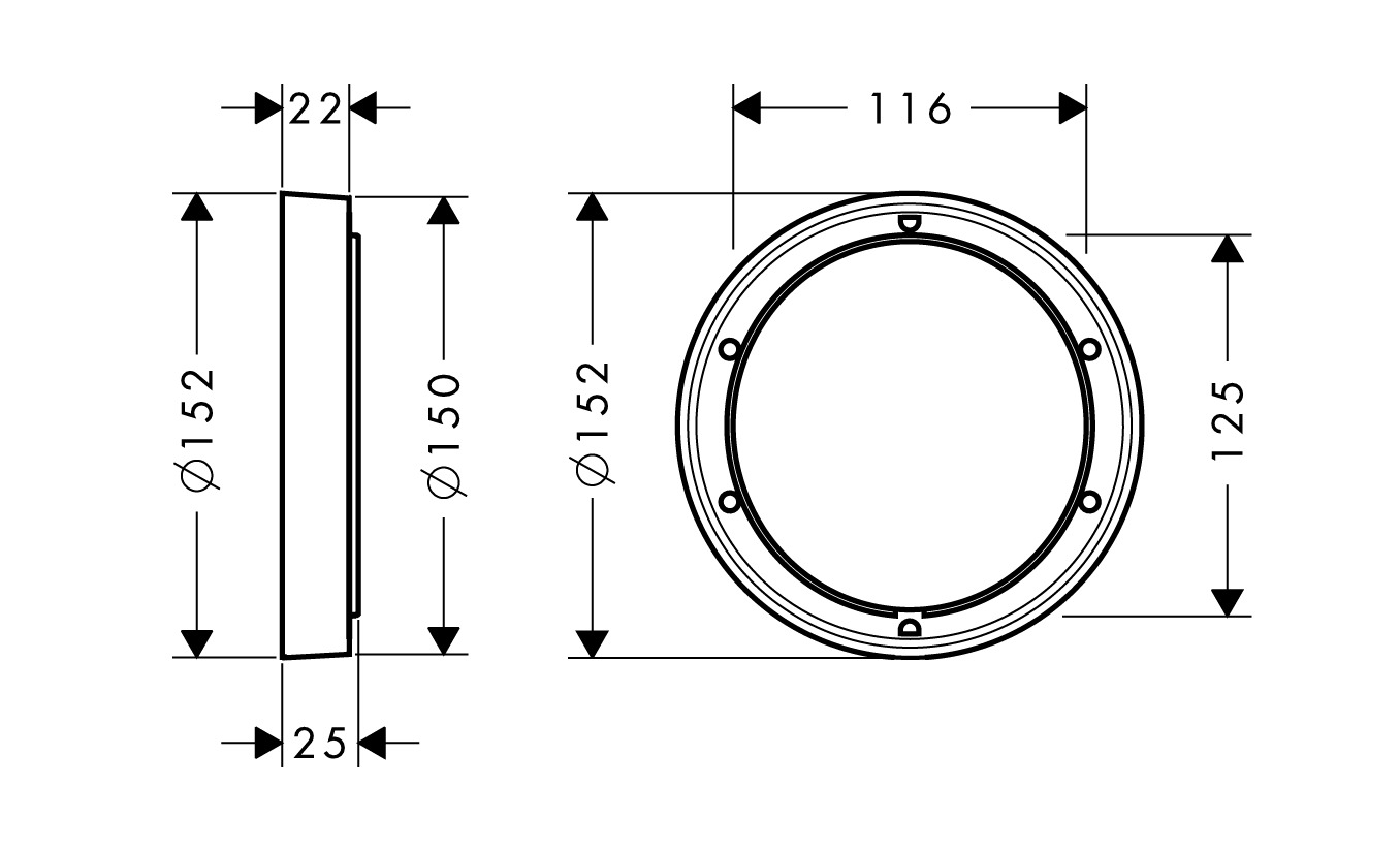 Hansgrohe Verlängerungsrosette für iBox  universal d:150mm chrom