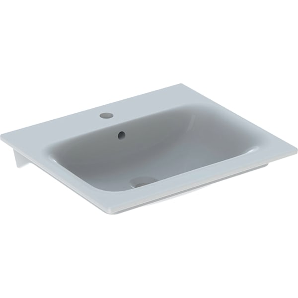 Geberit Renova Plan Möbelwaschtisch, 55x48cm m. Hl., m. Ül., weiß, KeraTect