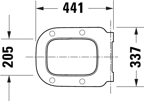 Duravit Univ. WC-Sitz Eckig Tief 448mm Ülap. Absenkaut.,abnehmb.,Scharn. Edelst.,Weiß