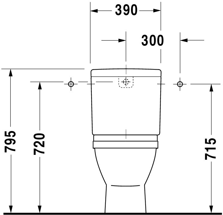 DU Stand-WC Kombi Starck 3 655 mm Tiefspüler, f.SPK, Abg.senkr., weiß