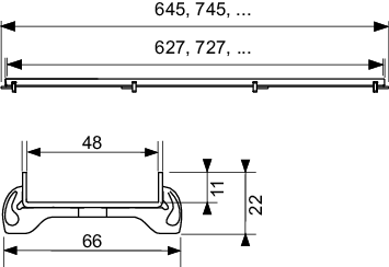 TECEdrainline Fliesenmulde "plate", Edelstahl, 900 mm