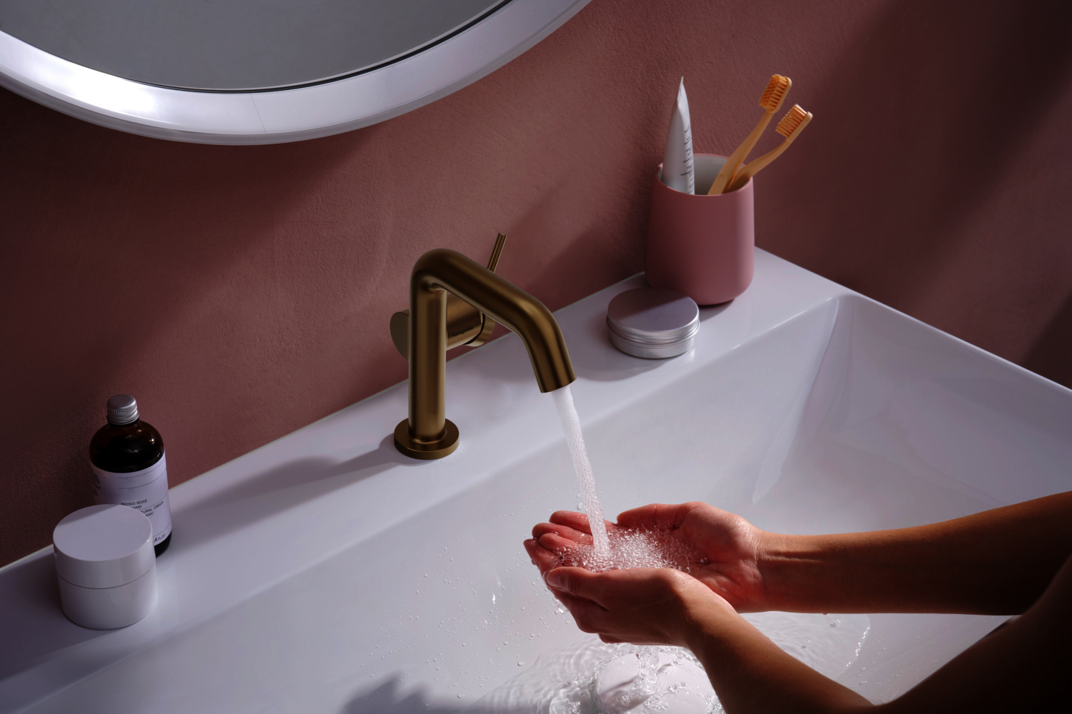Hansgrohe WTM 110 Tecturis S Fine CoolStart mit Zugstangen-Ablaufgarnitur BBR