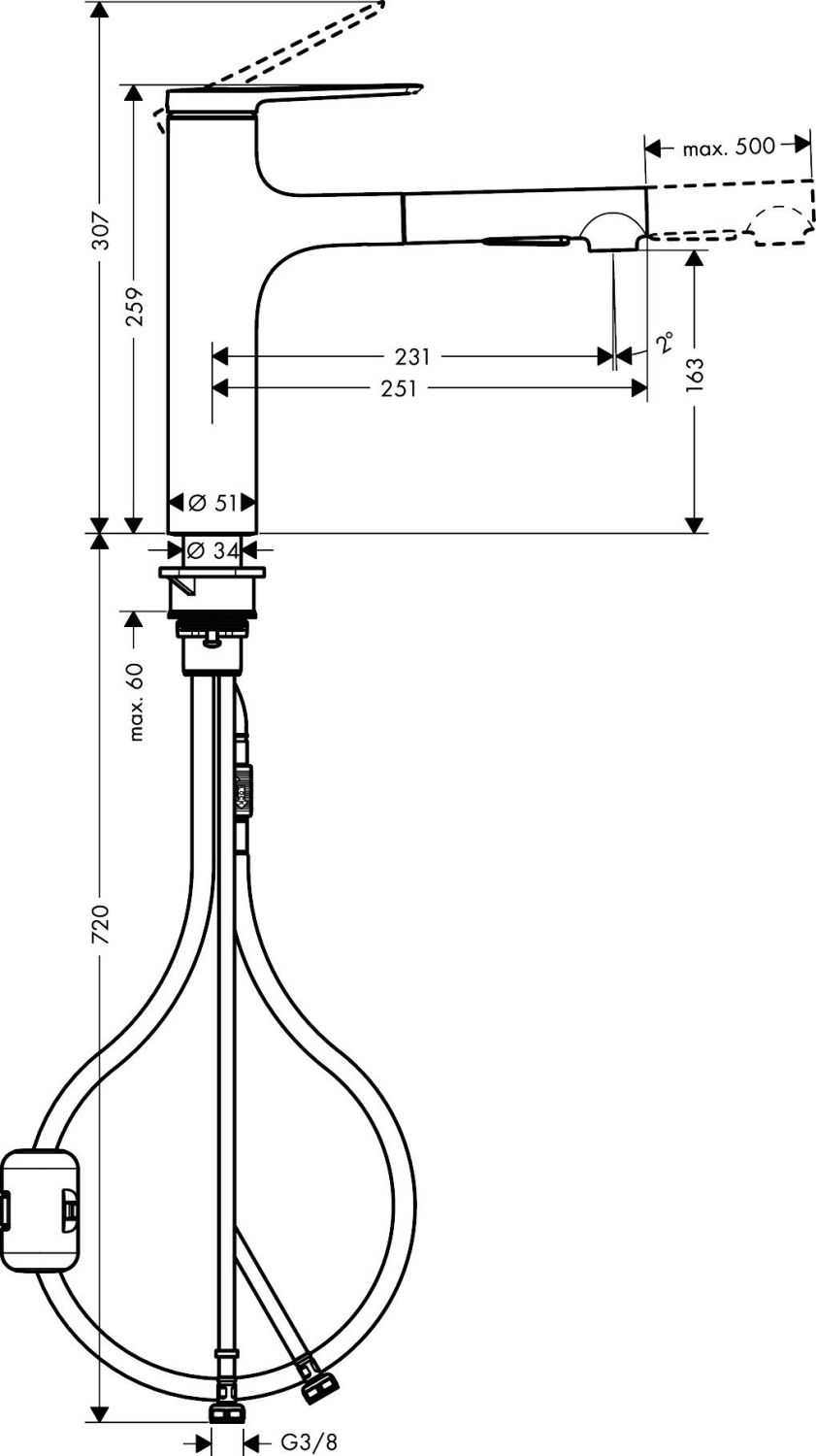 Hansgrohe Spültischmischer 160 Zesis M33 Metall Ausziehbrause Pro 2jet MB