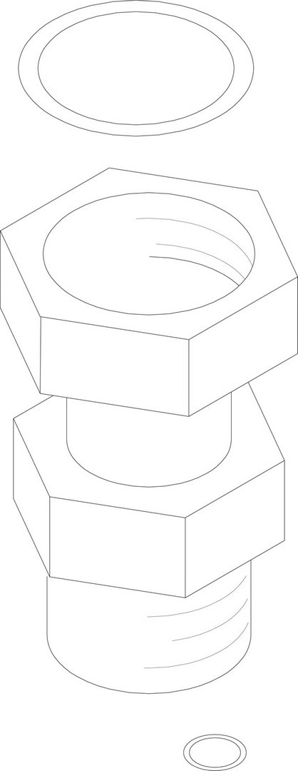 BOSCH Ersatzteil TTNR: 7100436 Distanzstück 3/4" mit Dichtung