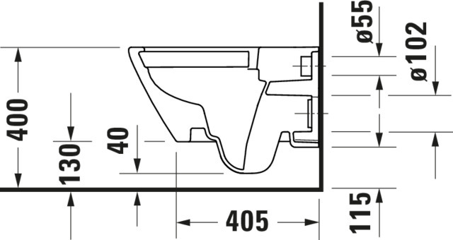 Duravit WWC 540mm D-Neo, weiß, Tiefspüler rimless, HYG