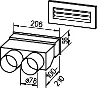 Helios FRS-WDS 2-75 Wanddurchführungs-Set, 2 x DN 75 mm