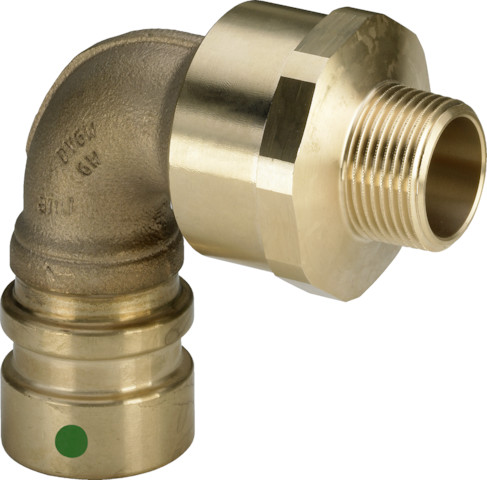 Viega Bogen 90 Grad mit SC Geopress 9620.1TW in 32mm x R1 1/2 Rotguss