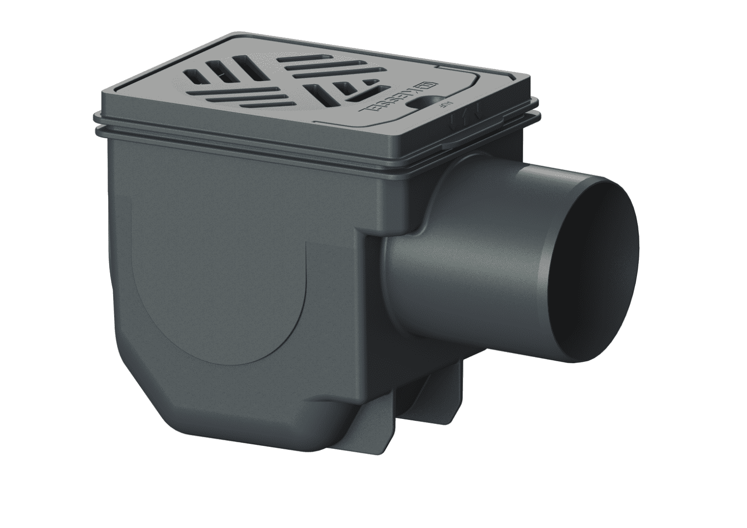 KESSEL-Kellerablauf DN 100, Rost schwarz, 150 x 190 mm