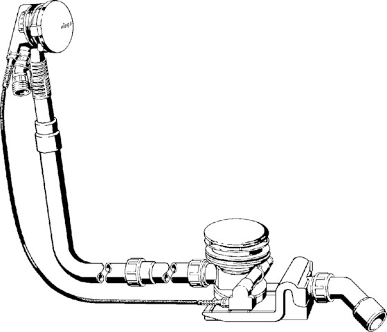 Viega Ab-und Überlauf Rotaplex Trio 6141.70 in 1070mmxDN40/50 verchromt