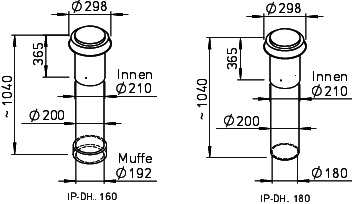 Helios IP-DHS 160, 180 Dachdurchführ.schwarz f.Rohr DN 160,180