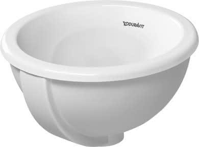 DU Einbauwaschtisch Architec Bali 335 mm EB v.ob.,m.ÜL,o.HLB,u.glasiert,weiß