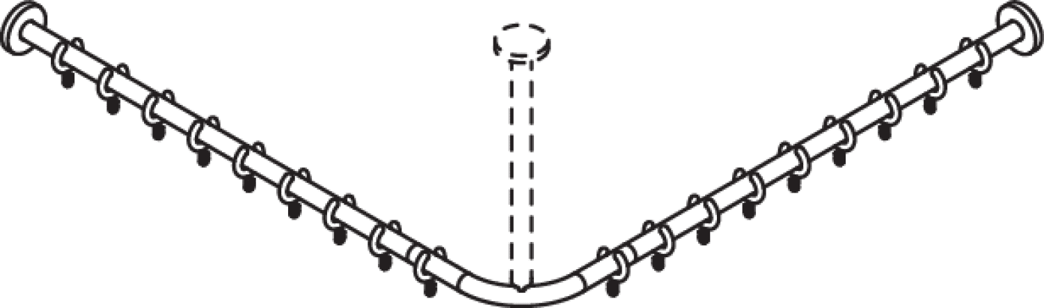 HEWI VH-Stange, d:25, A1/A2=887, 18 Ringe, plvb weiß tiefmatt
