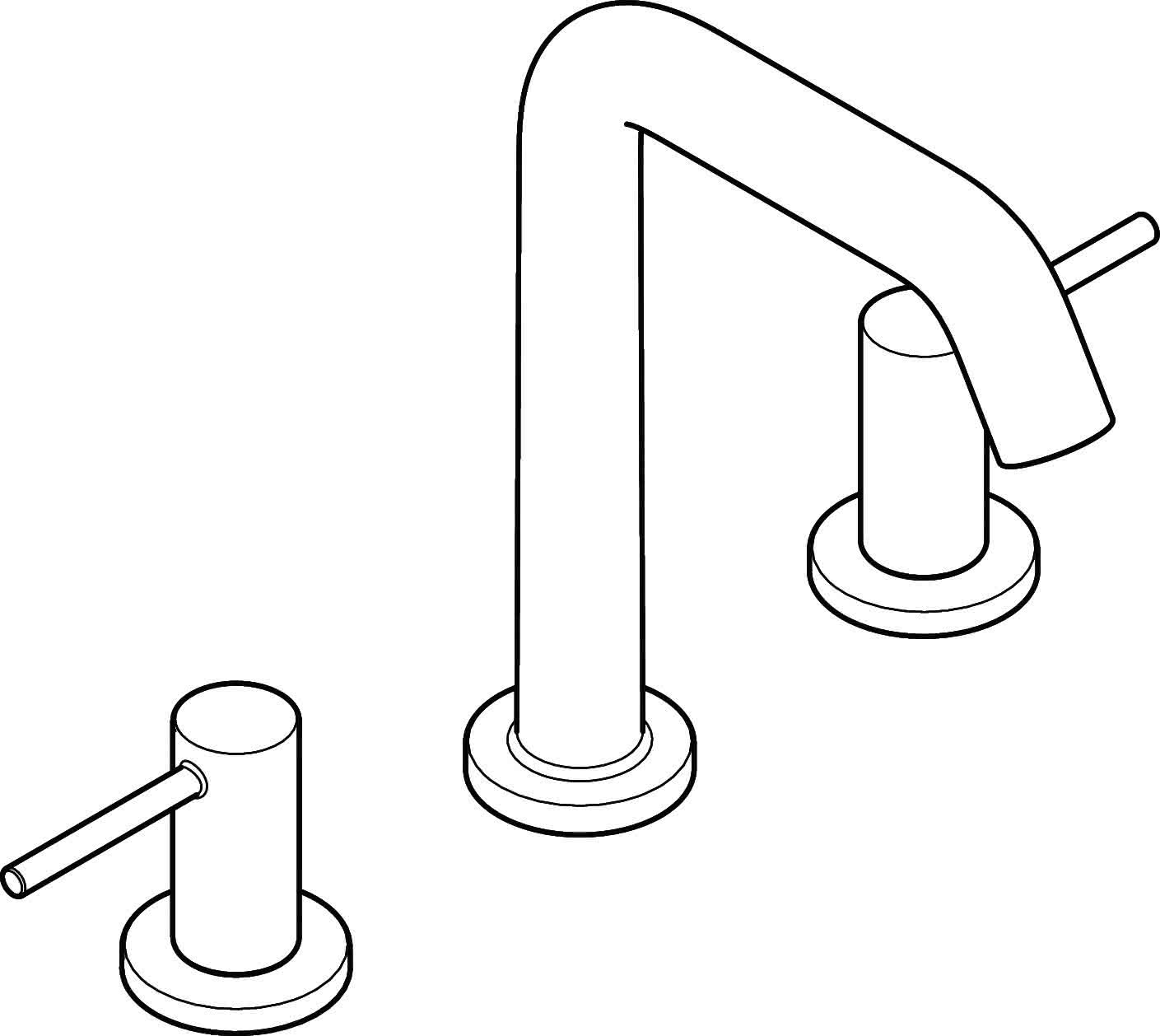 Hansgrohe 3-Loch WTA 150 Tecturis S mit Push-Open Ablaufgarnitur chrom