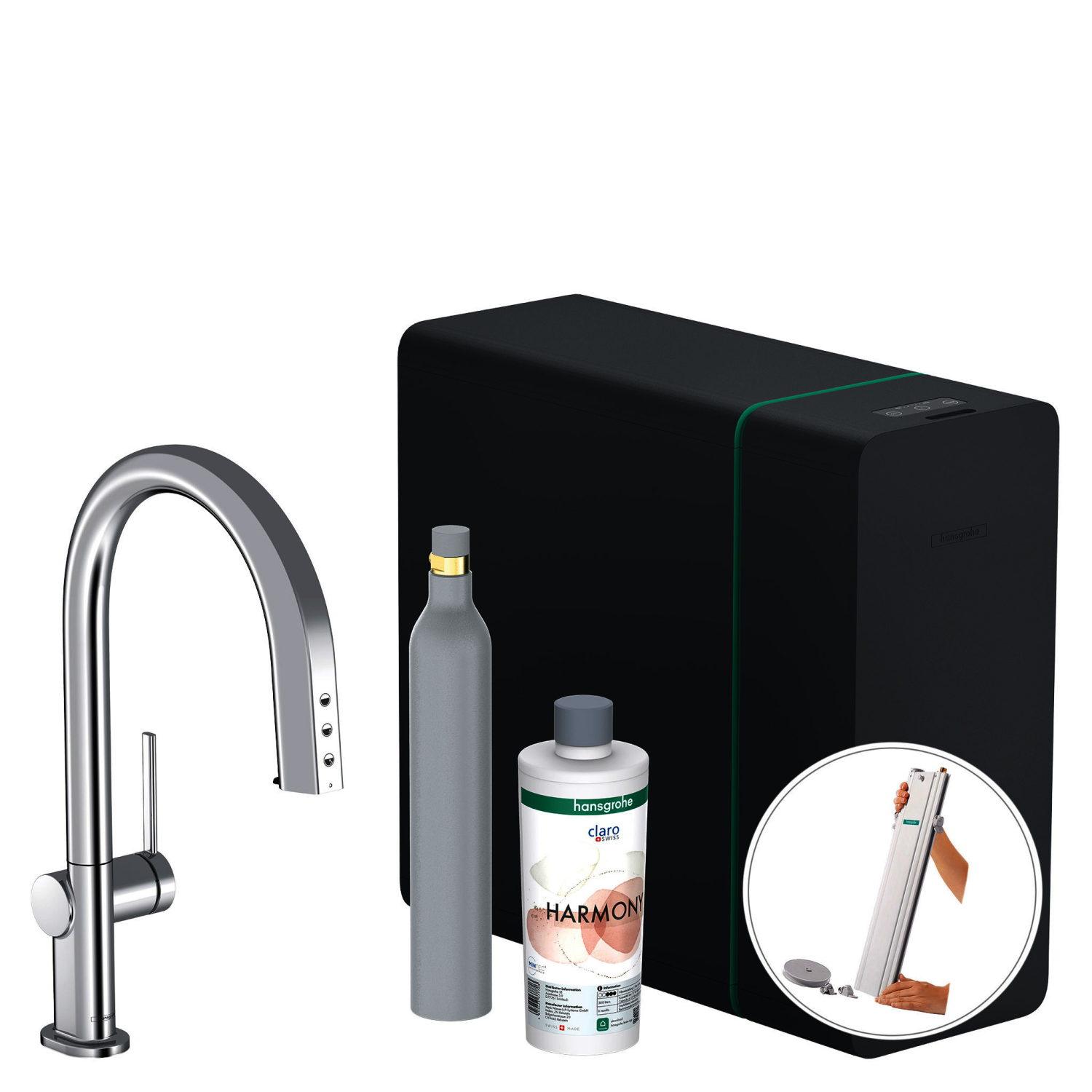 Hansgrohe SodaSystem 210 Aqittura M91 Ausziehauslauf 1j sBox Starter Set chrom