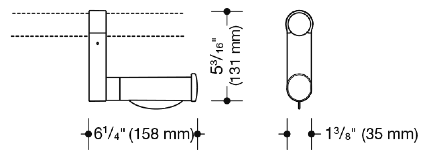 HEWI Aufrüstsatz WC-Papierhalter (USA) Serie 801 reinweiß