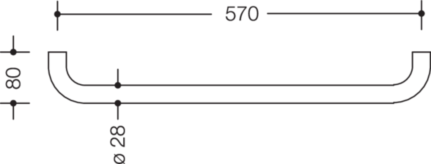 HEWI Badetuchhalter Ser 477, AM:570 o. Rosetten tiefschwarz