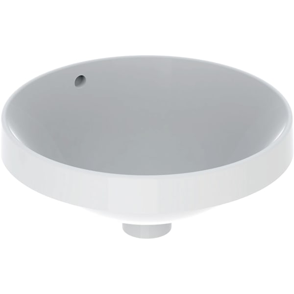 Geberit VariForm Einbauwaschtisch, rund 40cm, o. Hl, m. Ül., glasiert, weiß