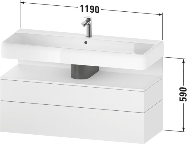 Duravit Qatego WTU Wdhg.1190x470x590mm,Ausz:1 Eiche Schwarz Matt,Ni:Eiche Schw.M,Dekor