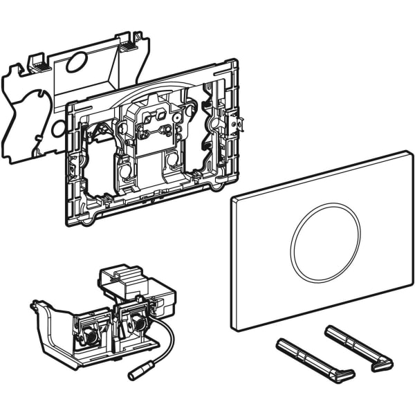 Geberit Sigma10 WC-Strg. elektron.Spül, Netz 2-M-Sp., auto./bl/BT, schw/hgl.verchr.